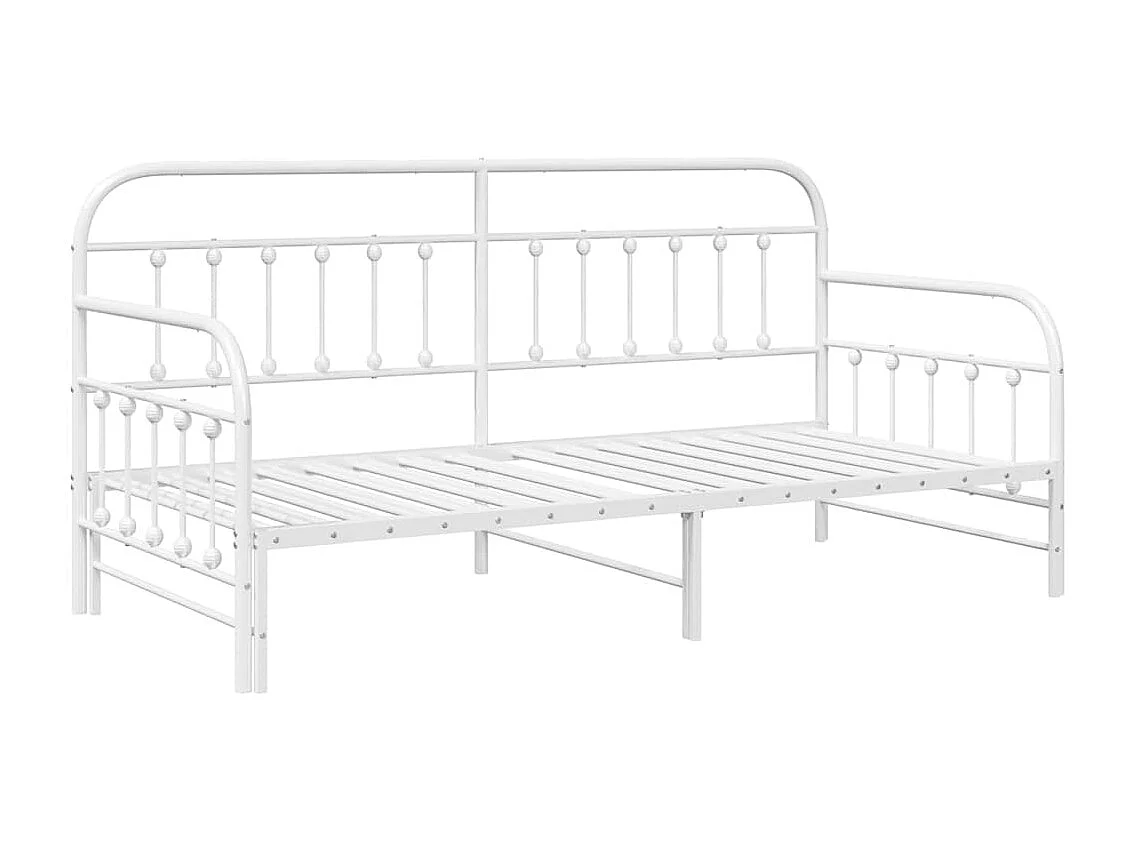 Bedframe voor een daybed met hoofdeinde Wit 90 x 190 cm Staal