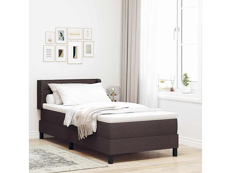 Cadre de lit avec matelas Marron foncé 90 x 190 cm