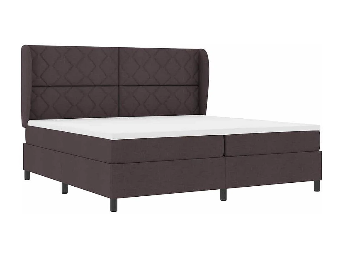 Cama tipo Box Spring Marrón oscuro 200 x 200 cm tela