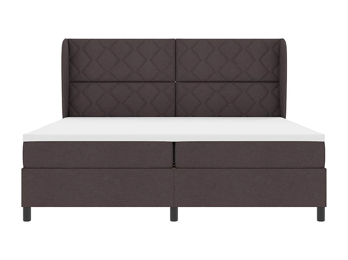 Cama tipo Box Spring Marrón oscuro 200 x 200 cm tela