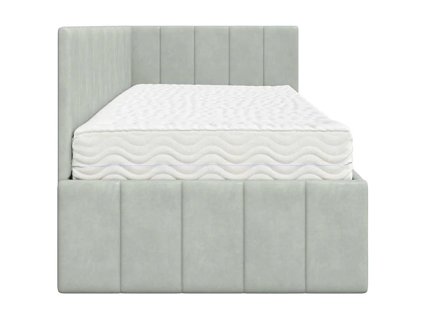 Cadre de lit d'angle Gris clair 80 x 200 cm Velours