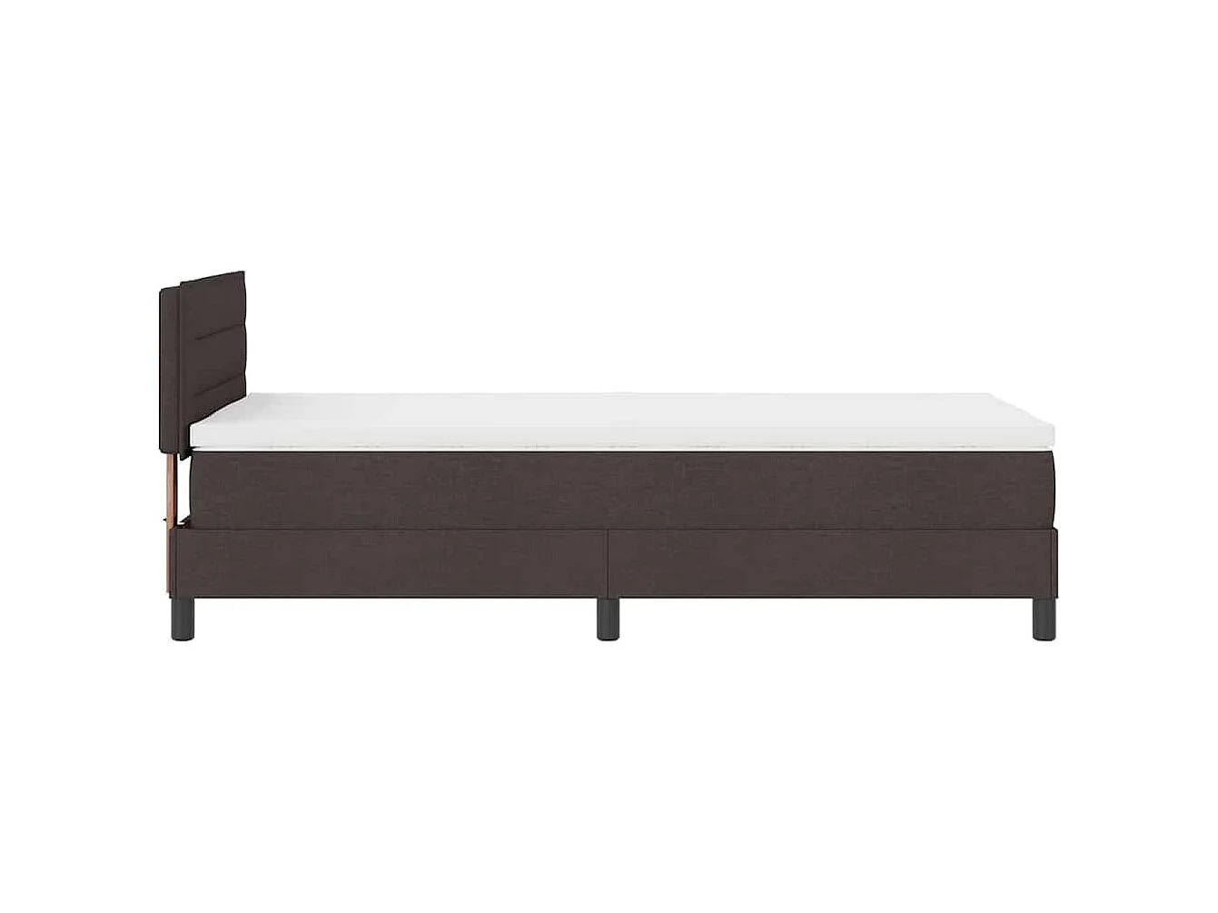 Cama tipo Box Spring con colchón Marrón Oscuro 90 x 200 cm tela