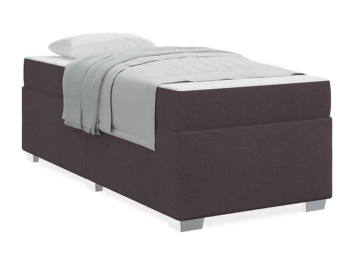 Estructura de cama Marrón oscuro 90 x 200 cm tela