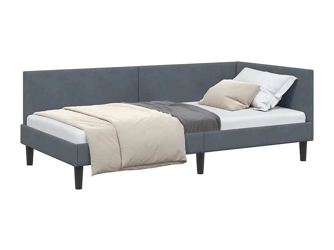 Estructura de cama en esquina Otro Gris oscuro 90 x 190 cm