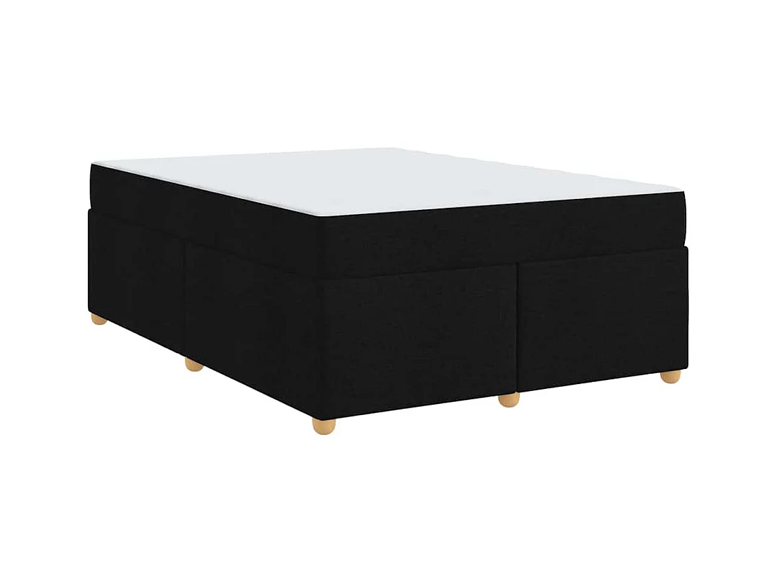 Cadre de lit avec matelas Noir 140 x 200 cm tissu