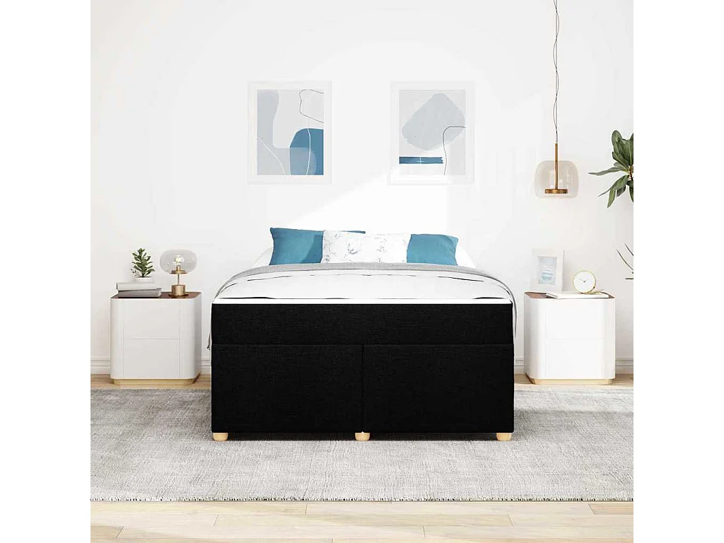 Bedframe met matras Zwart 140 x 200 cm Stof