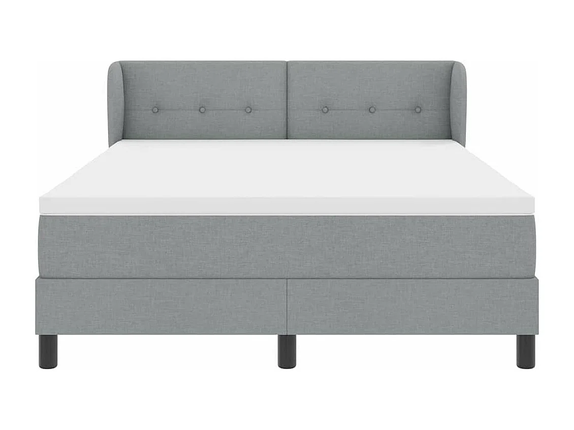 Cadre de lit avec matelas Gris clair 140 x 190 cm tissu