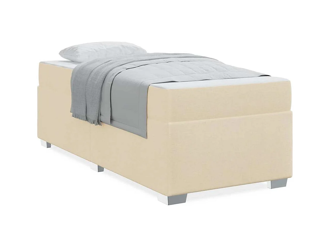 Cadre de lit Crème 100 x 200 cm tissu