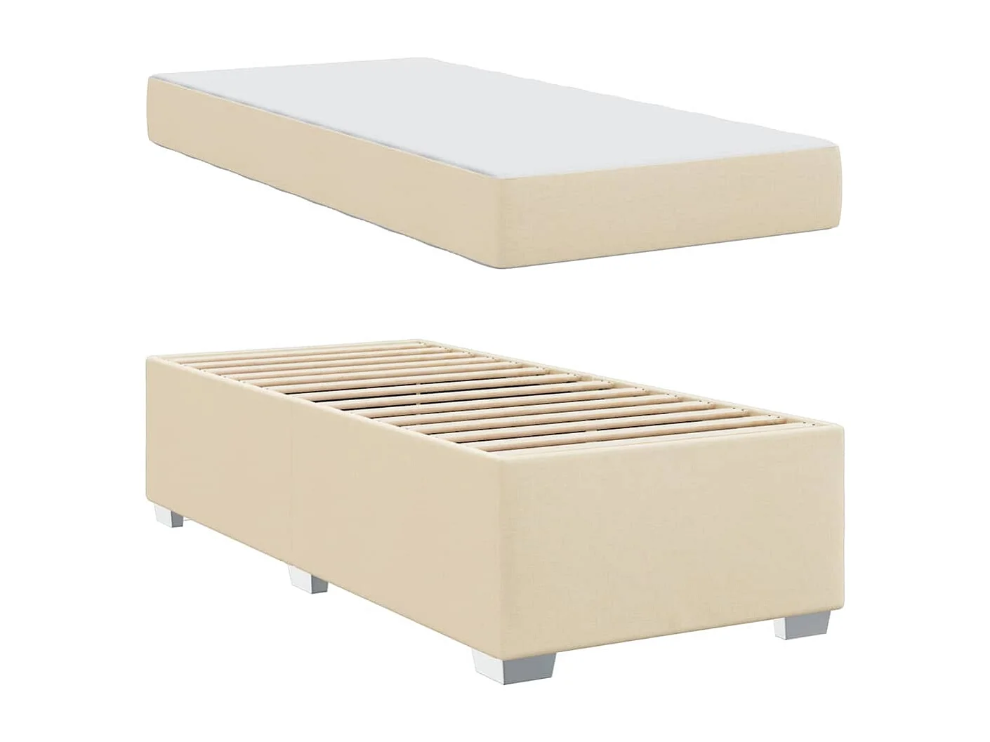 Estrutura da Cama Creme 100 x 200 cm tecido