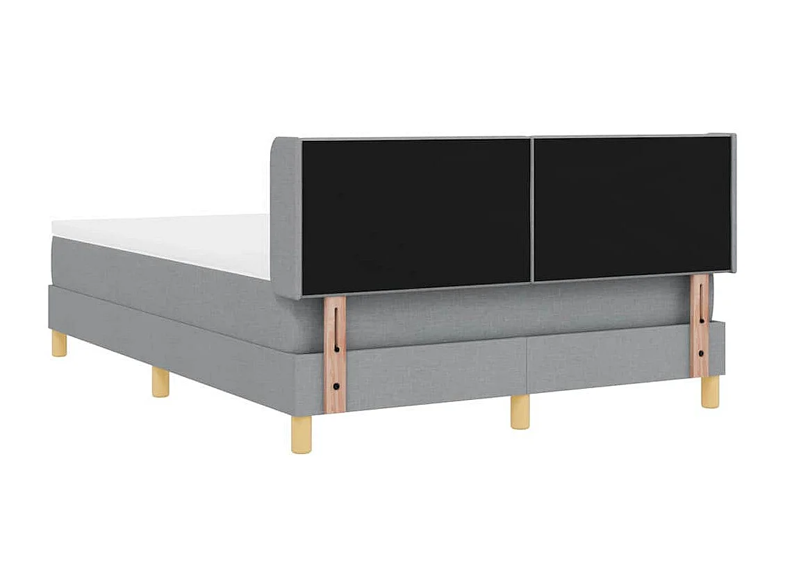 Cama com Estrado com colchão Cinzento-claro 160 x 200 cm tecido