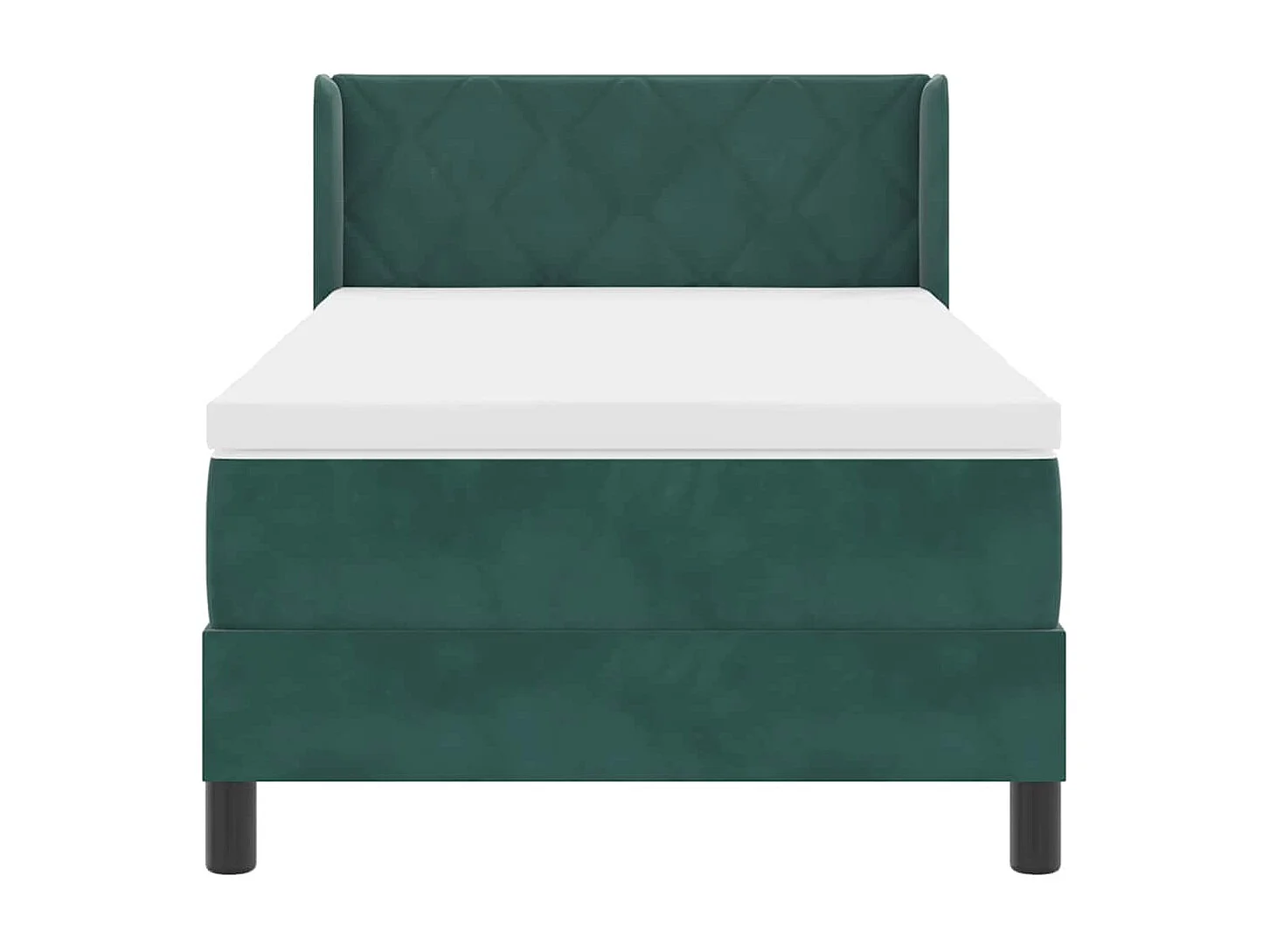 Cadre de lit avec matelas noir 100x200 cm en velours