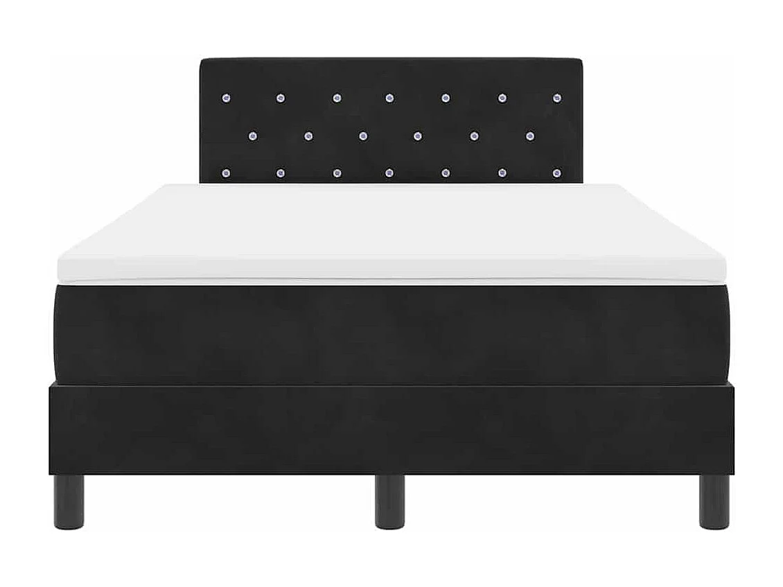 Cama con Somier y Colchón con colchón Negro 120 x 190 cm tela