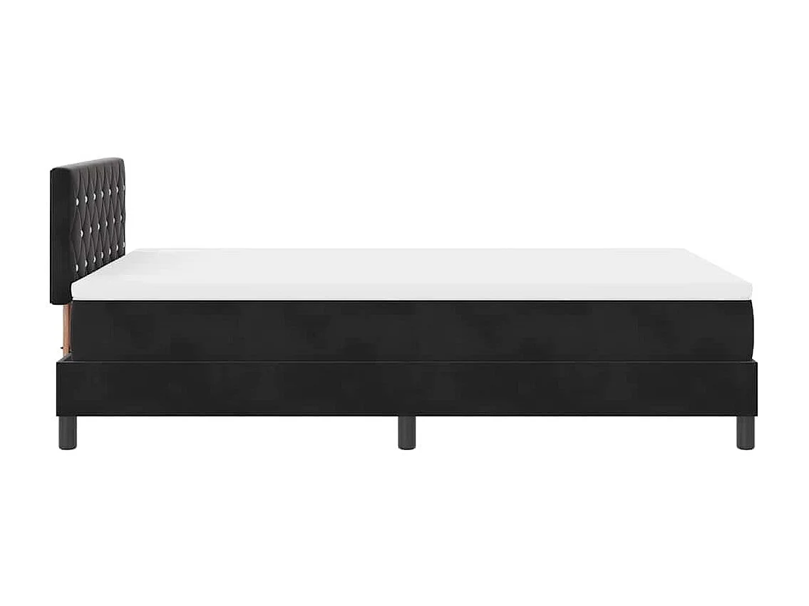 Cama con Somier y Colchón con colchón Negro 120 x 190 cm tela