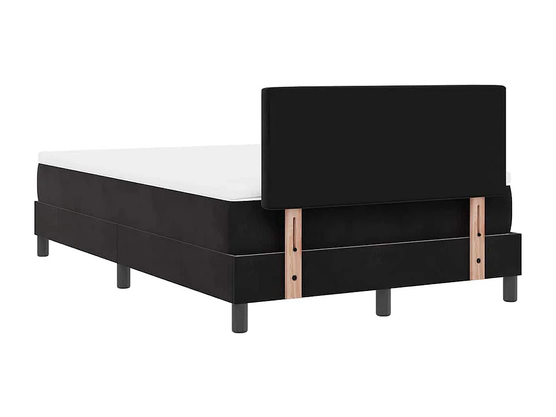 Cama con Somier y Colchón con colchón Negro 120 x 190 cm tela