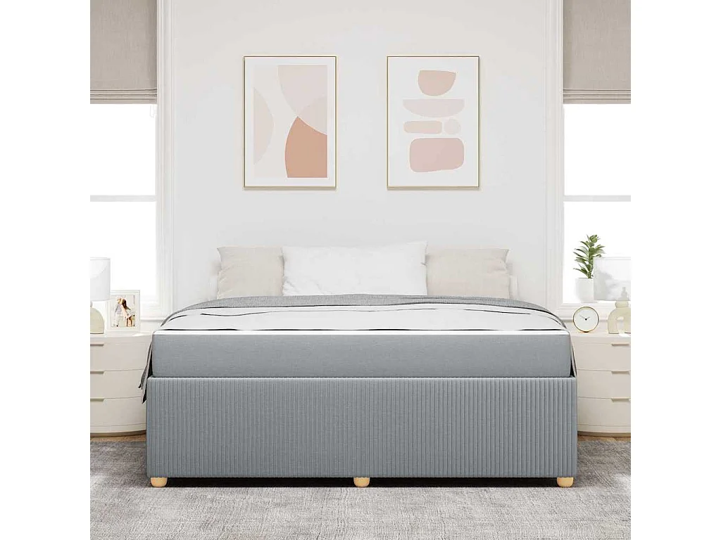 Estrutura de cama com colchão Cinzento-claro 180 x 200 cm