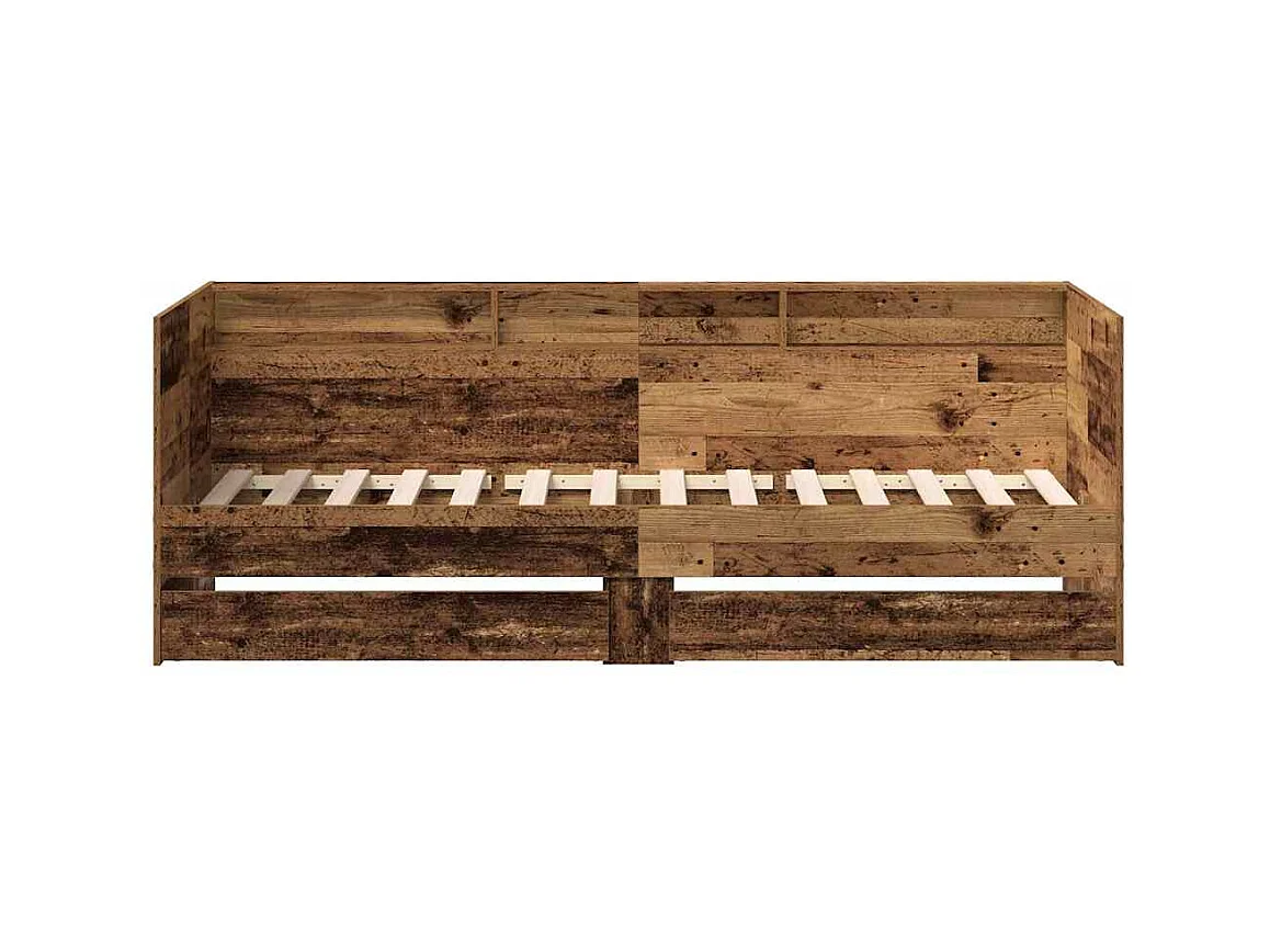 Cadre de lit de jour avec tiroirs Bois ancien 90 x 200 cm