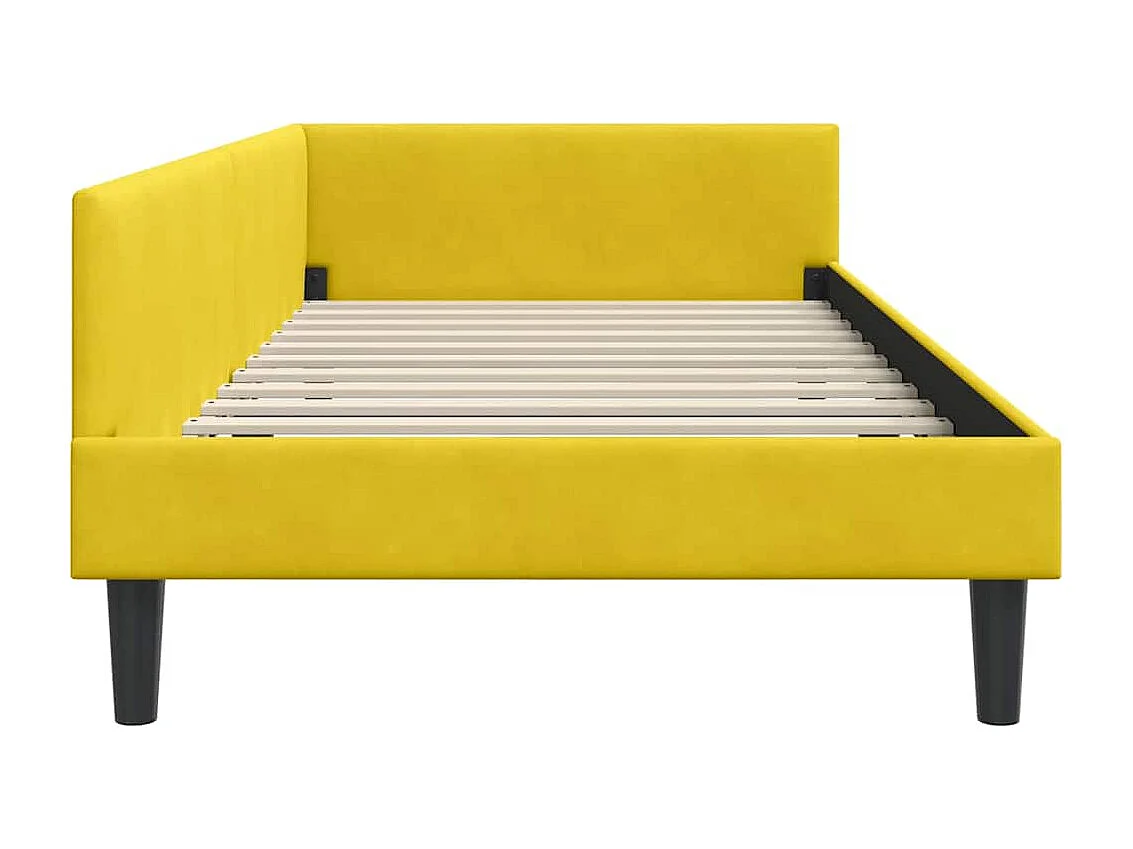 Cadre de lit d'angle avec tête de lit Jaune 80 x 200 cm