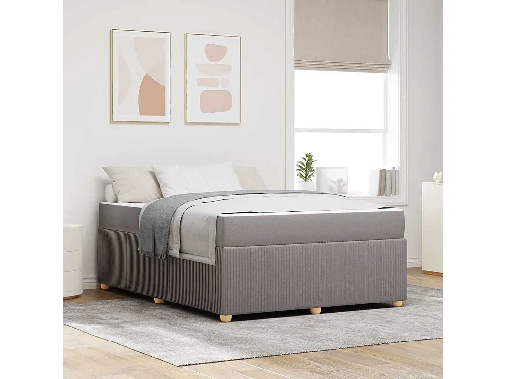 Bedframe met matras met matras Taupe 140 x 200 cm Stof