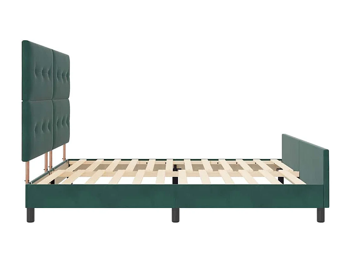Bedframe met hoofdeinde Donkergroen 200 x 200 cm Fluweel