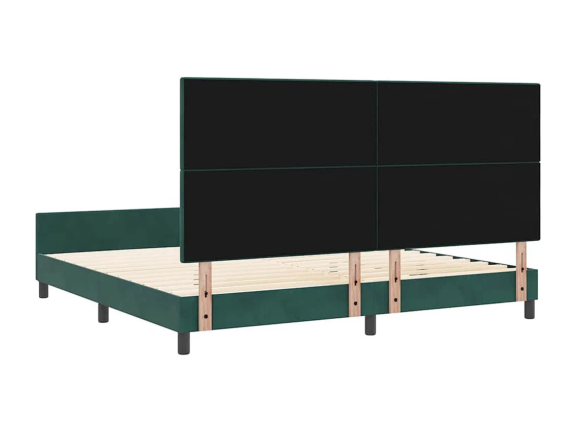 Bedframe met hoofdeinde Donkergroen 200 x 200 cm Fluweel