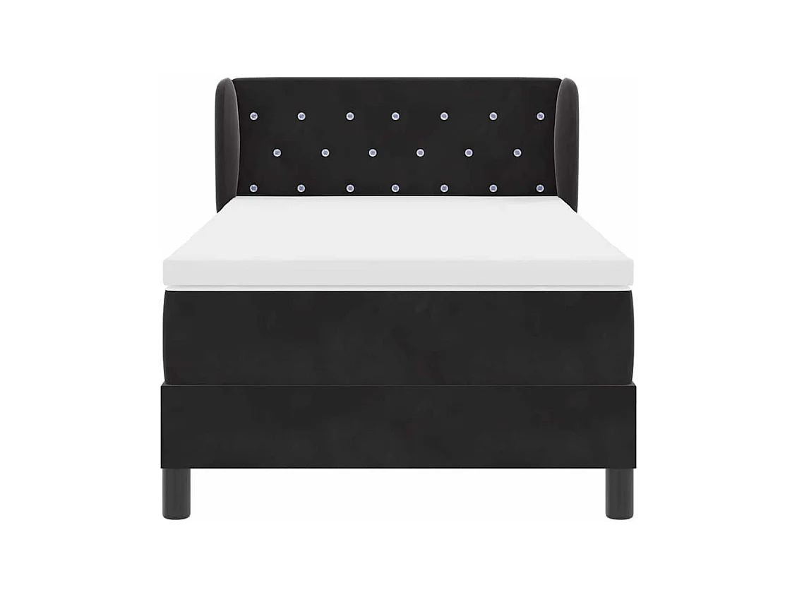 Cadre de lit avec matelas gris foncé 80x200 cm en velours