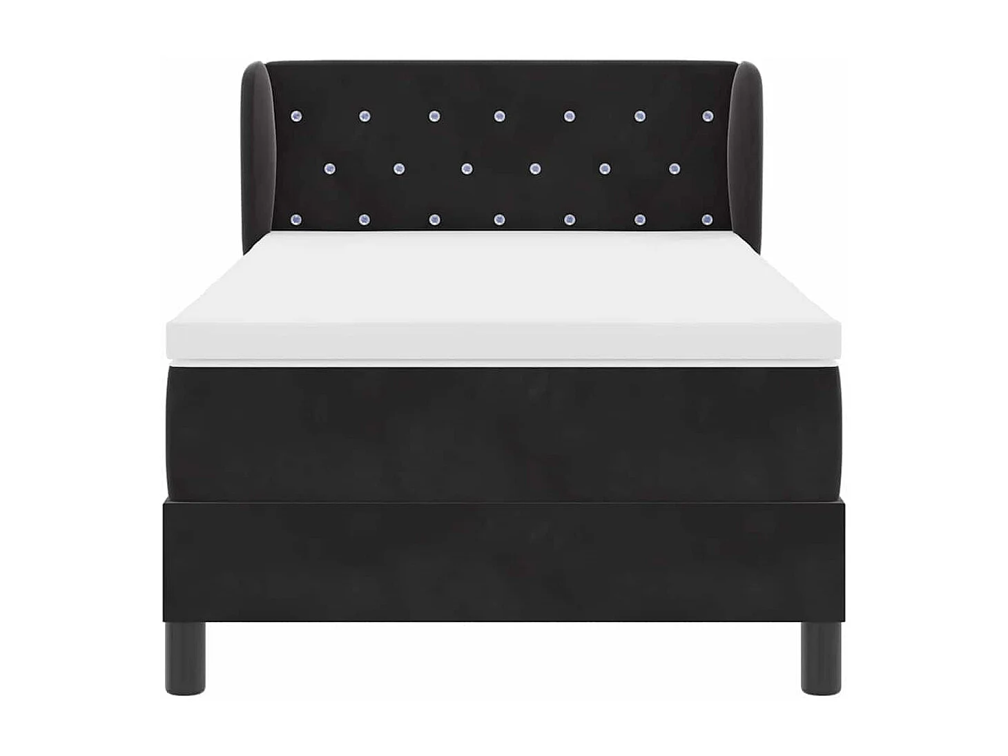 Cadre de lit avec matelas gris foncé 80x200 cm en velours