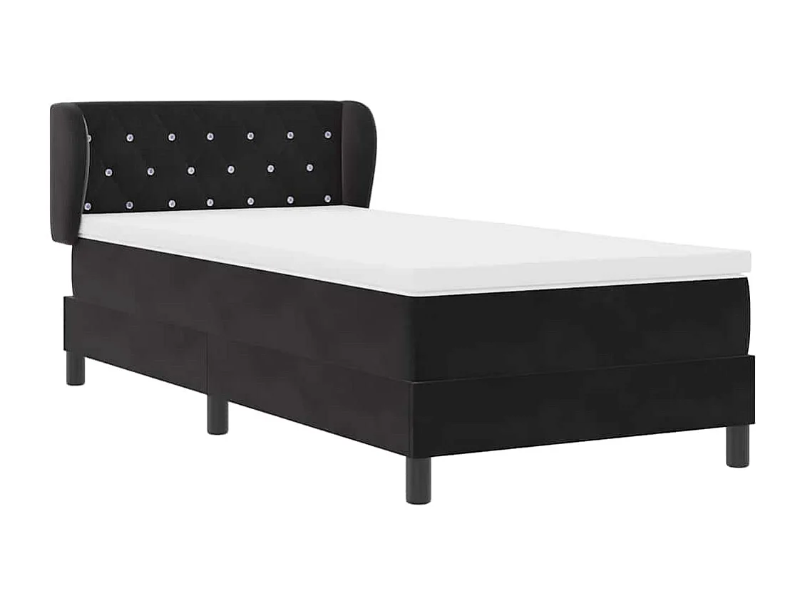 Cama con Somier y Colchón Gris Oscuro 80x200 cm Terciopelo