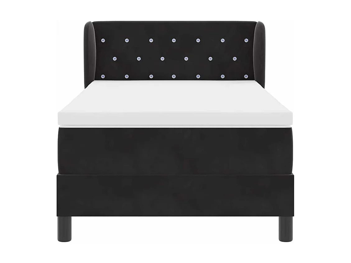 Cama con Somier y Colchón Gris Oscuro 80x200 cm Terciopelo