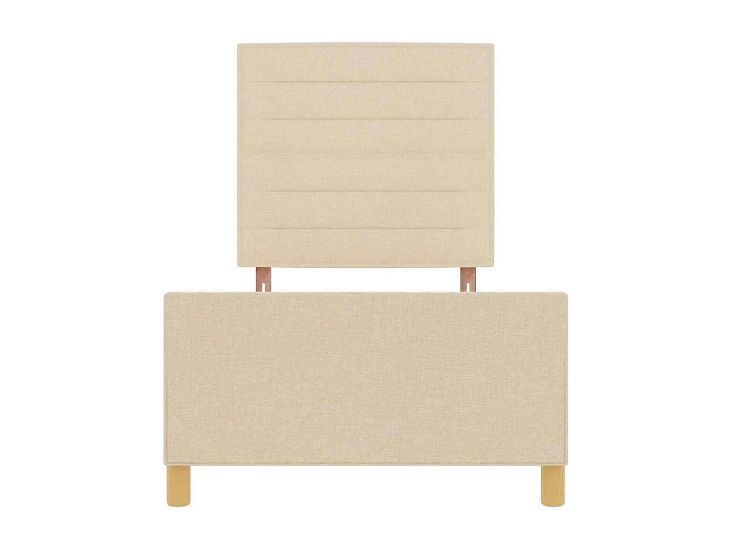 Cadre de lit avec tête de lit Crème 80 x 200 cm tissu