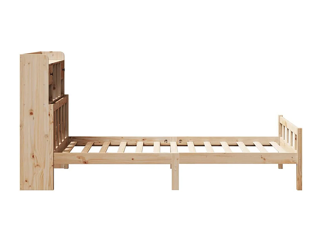 Cama con estantería sin colchón madera maciza de pino 90x190 cm