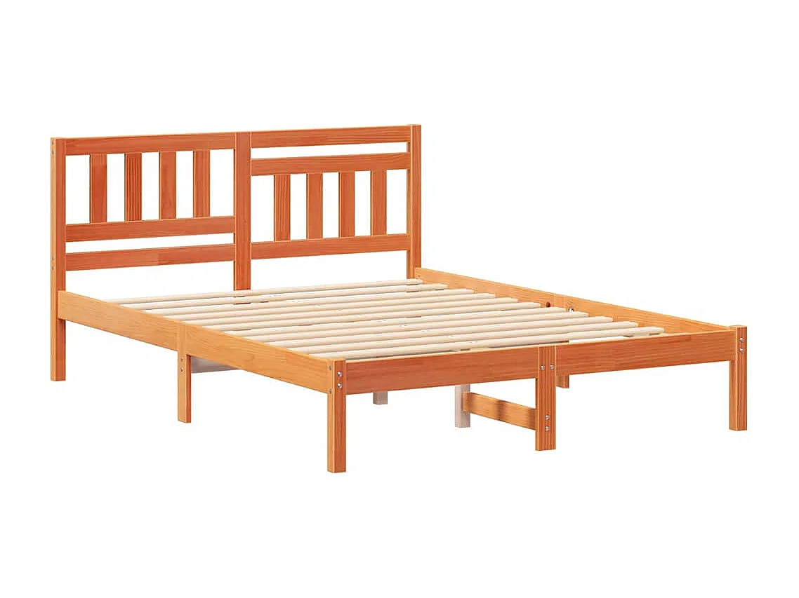 Estrutura da Cama com cabeceira Castanho-mel 140 x 190 cm