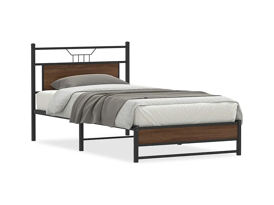 Cadre de lit sans matelas chêne marron 100x200 cm