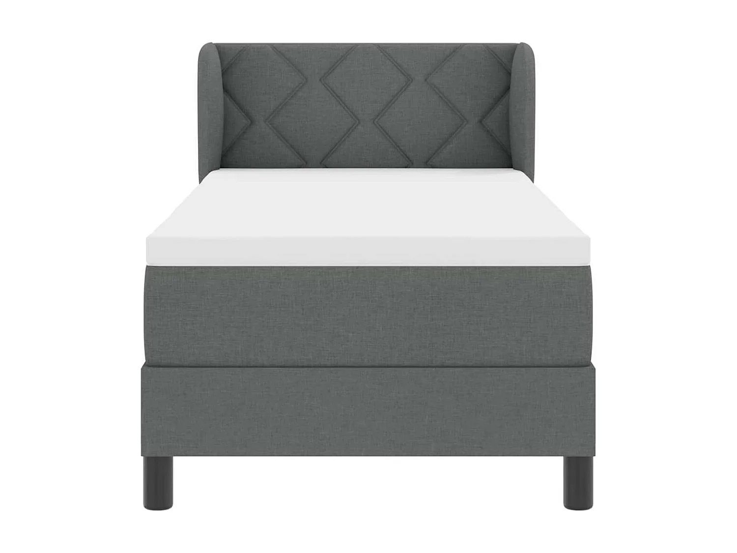 Cama box spring con colchón Gris oscuro 80 x 200 cm tela