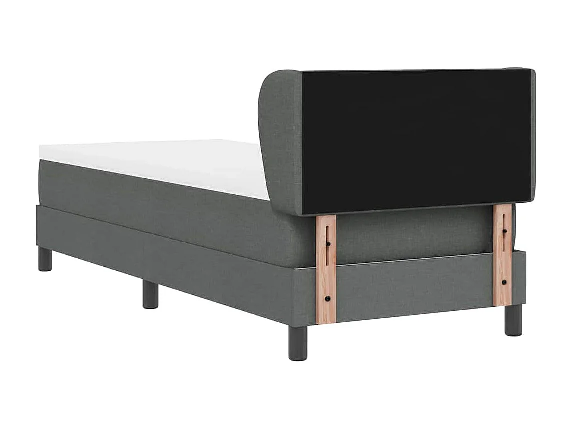 Cama box spring con colchón Gris oscuro 80 x 200 cm tela