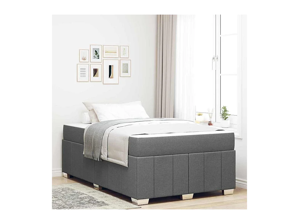 Estrutura da Cama Cinzento escuro 120 x 200 cm tecido