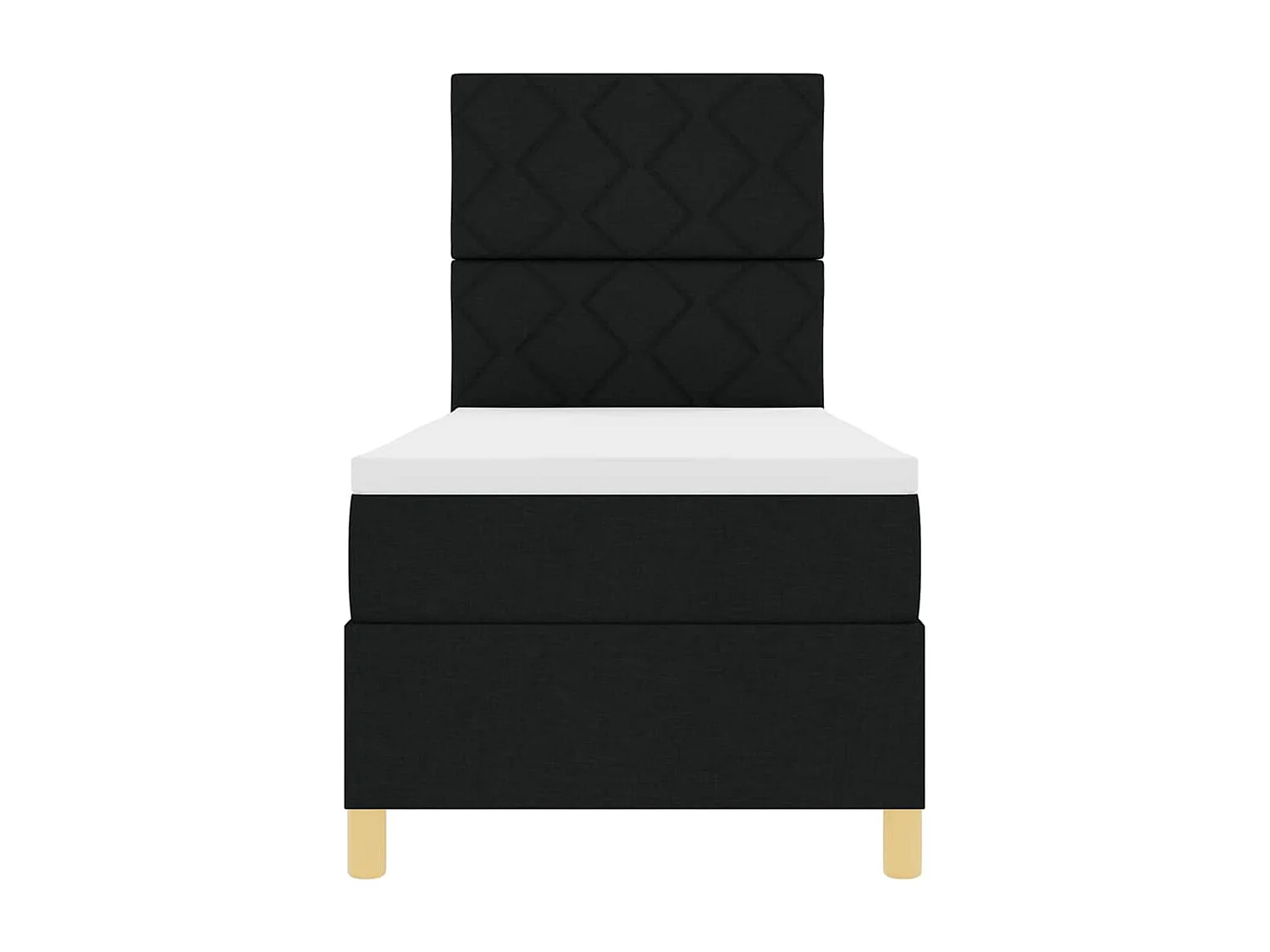 Cadre de lit avec matelas Noir 80 x 200 cm tissu