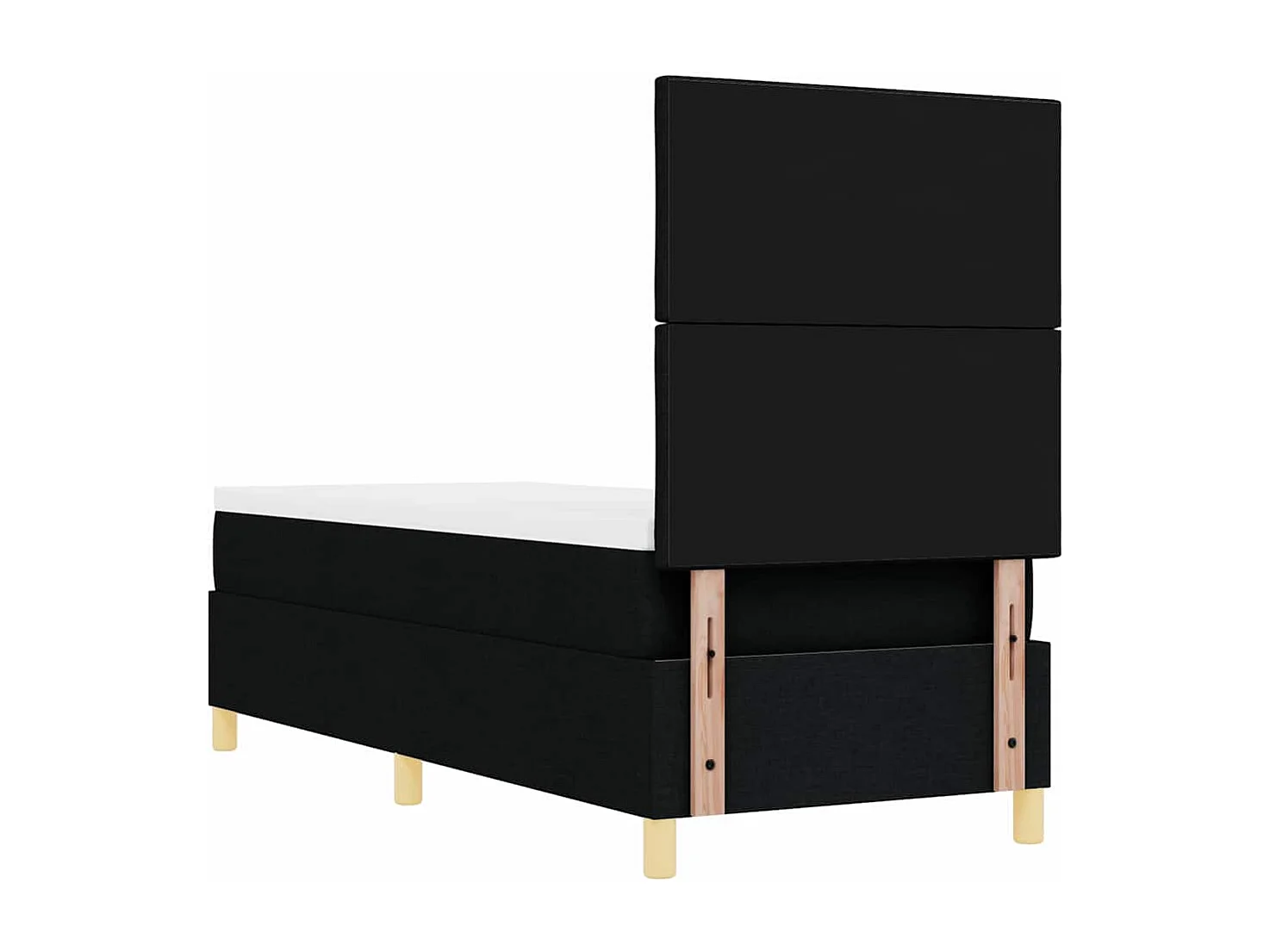 Cadre de lit avec matelas Noir 80 x 200 cm tissu