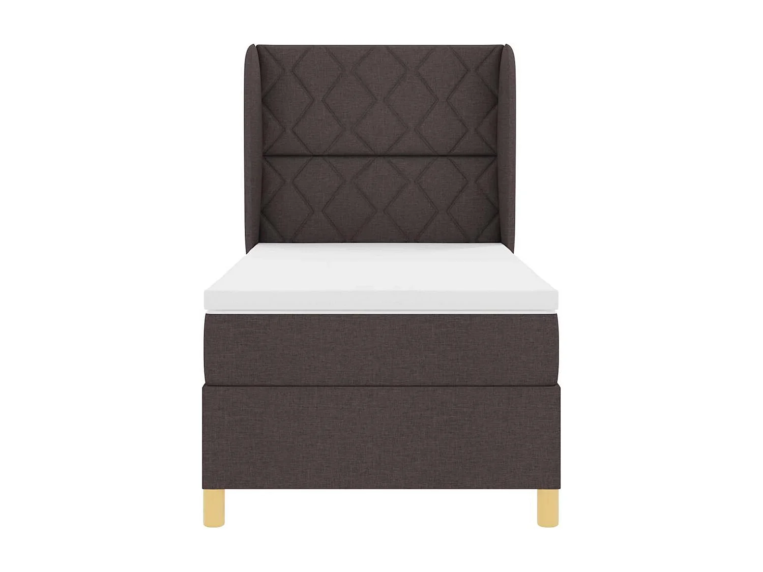 Cadre de lit avec matelas gris foncé 90x190 cm Marron foncé