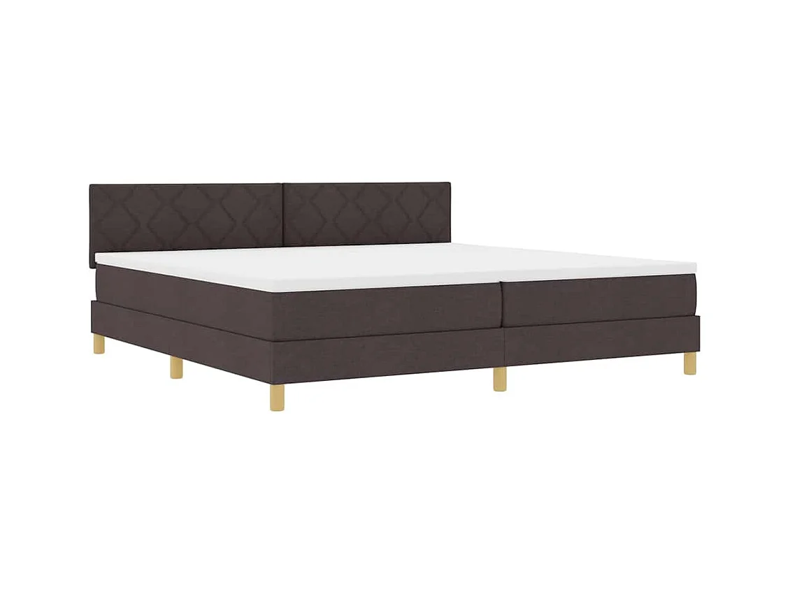 Cadre de lit avec matelas Marron foncé 200 x 200 cm tissu