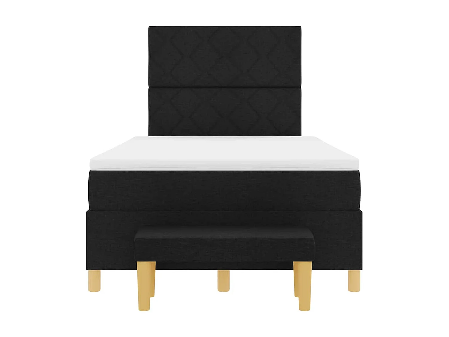 Cama tipo Box Spring con colchón Negro 120 x 190 cm tela