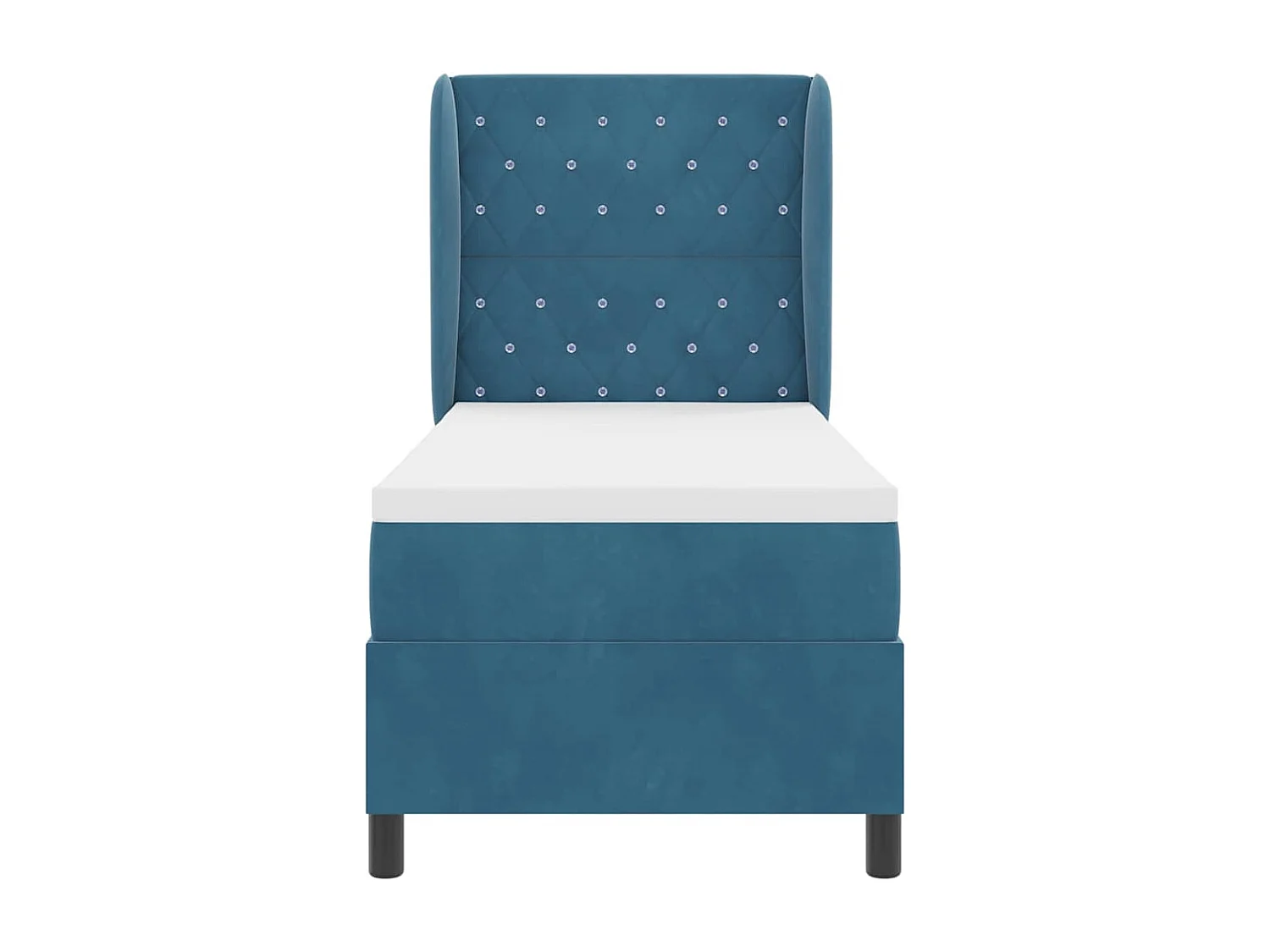 Cama Box com colchão Azul escuro 80 x 200 cm Veludo