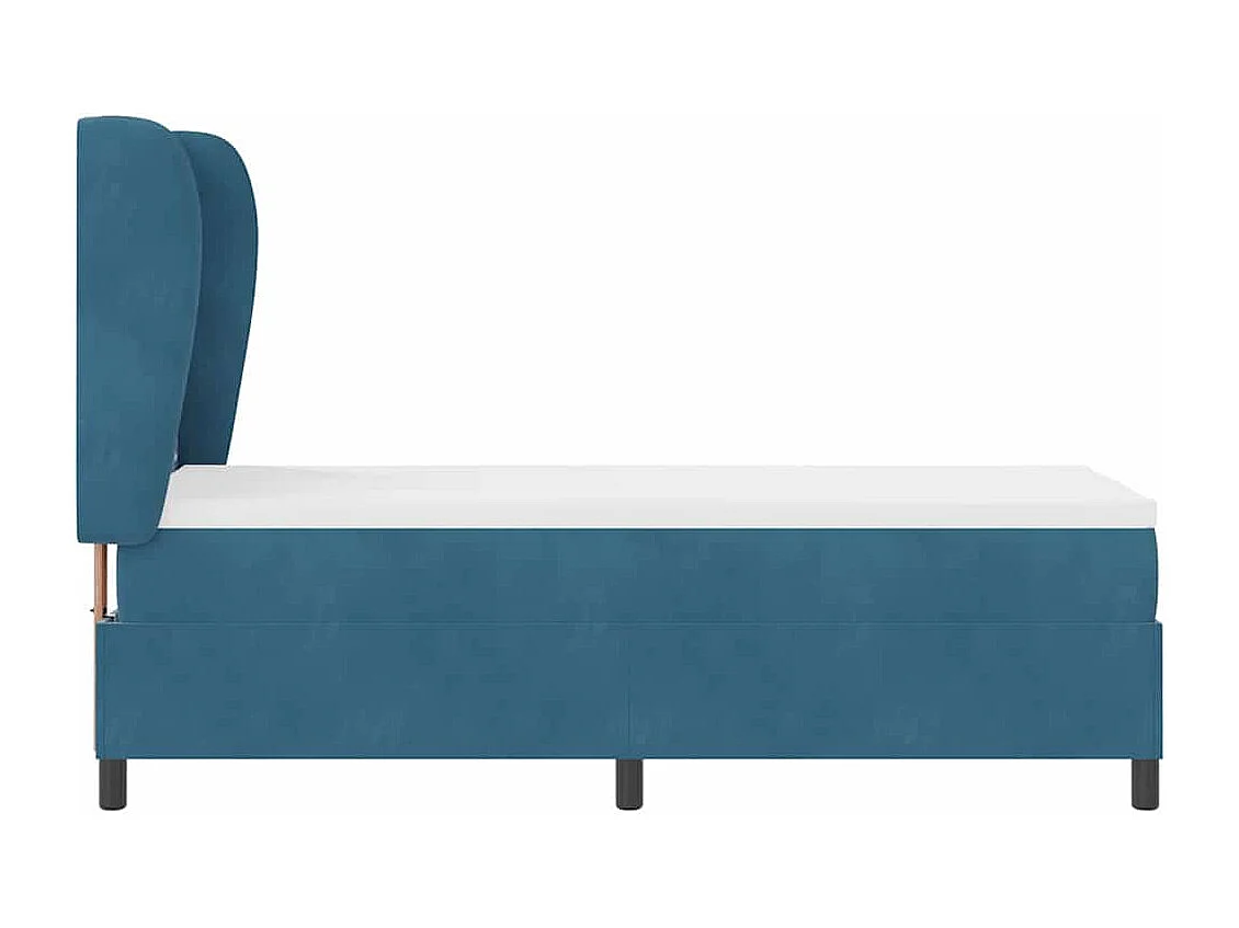 Cama Box com colchão Azul escuro 80 x 200 cm Veludo