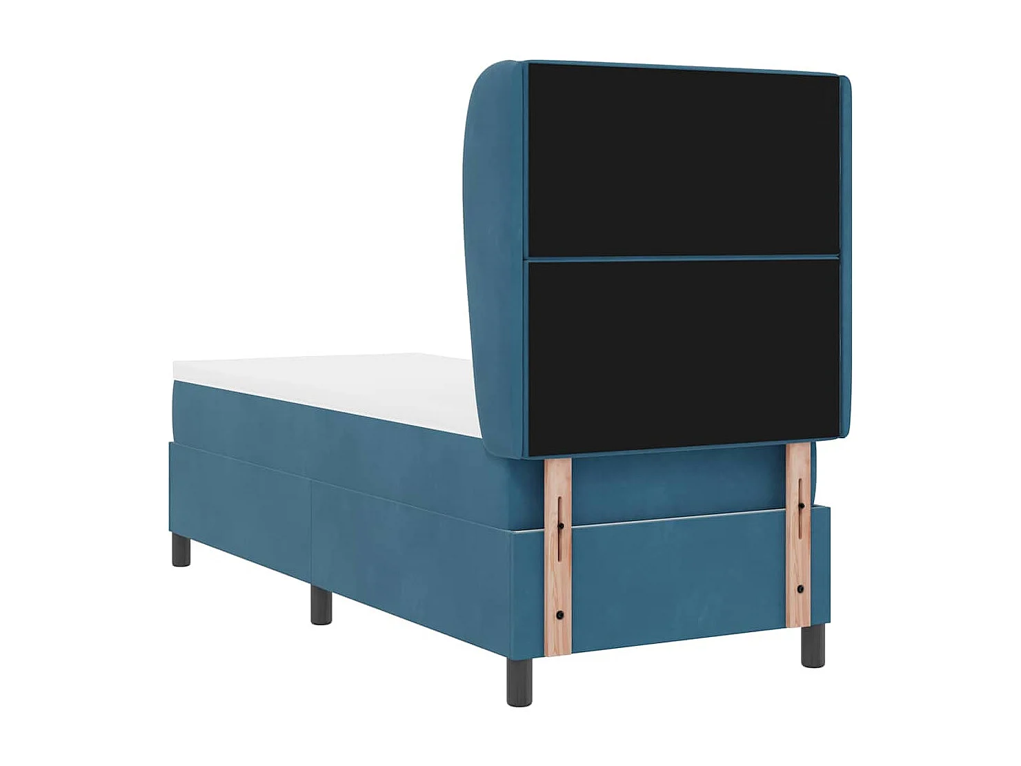 Cama Box com colchão Azul escuro 80 x 200 cm Veludo