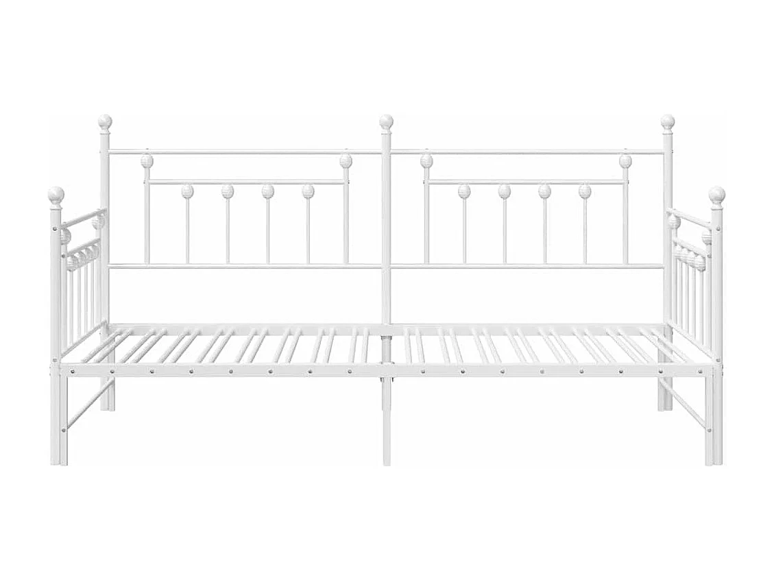 Bedframe voor een daybed met hoofdeinde Wit 90 x 190 cm Staal