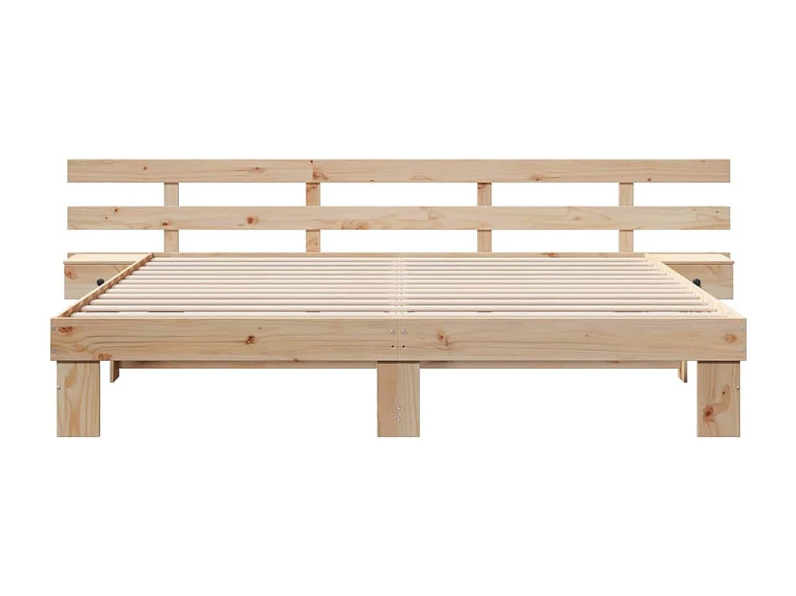 Estrutura da Cama Castanho 200 x 200 cm Madeira de pinho maciça