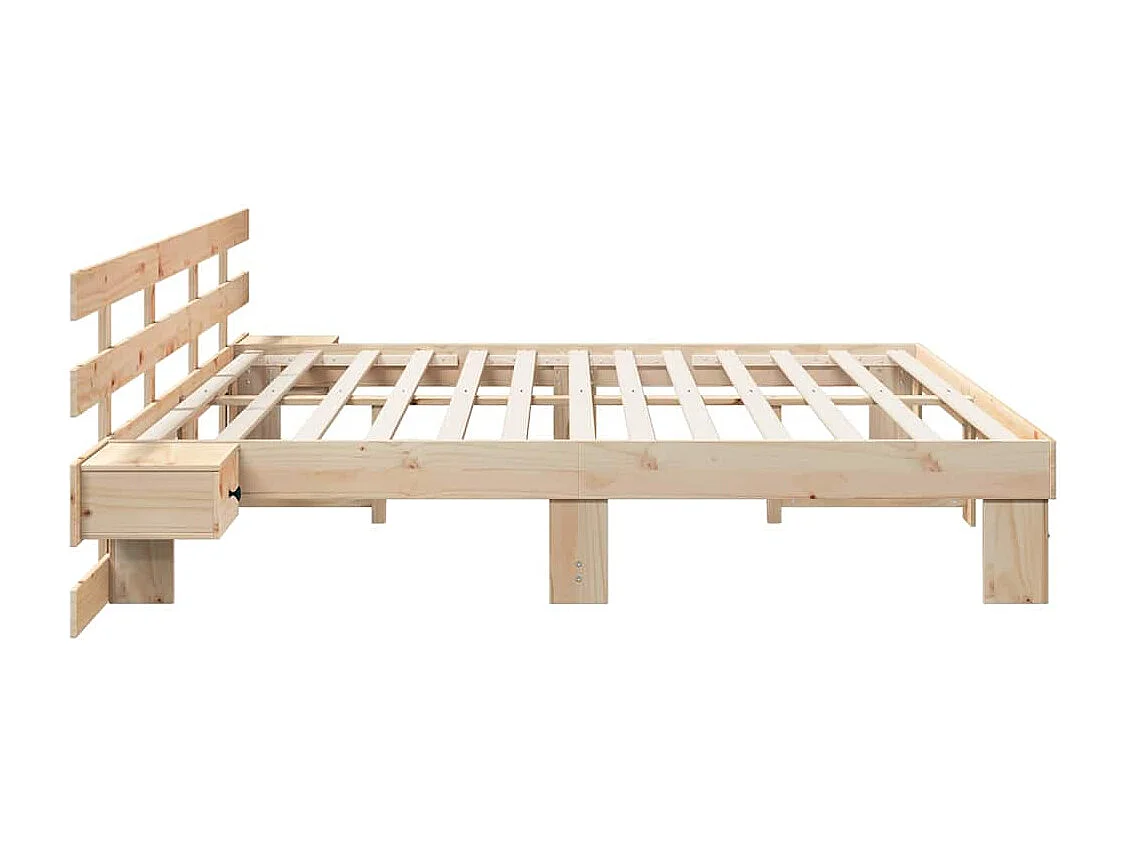 Estrutura da Cama Castanho 200 x 200 cm Madeira de pinho maciça