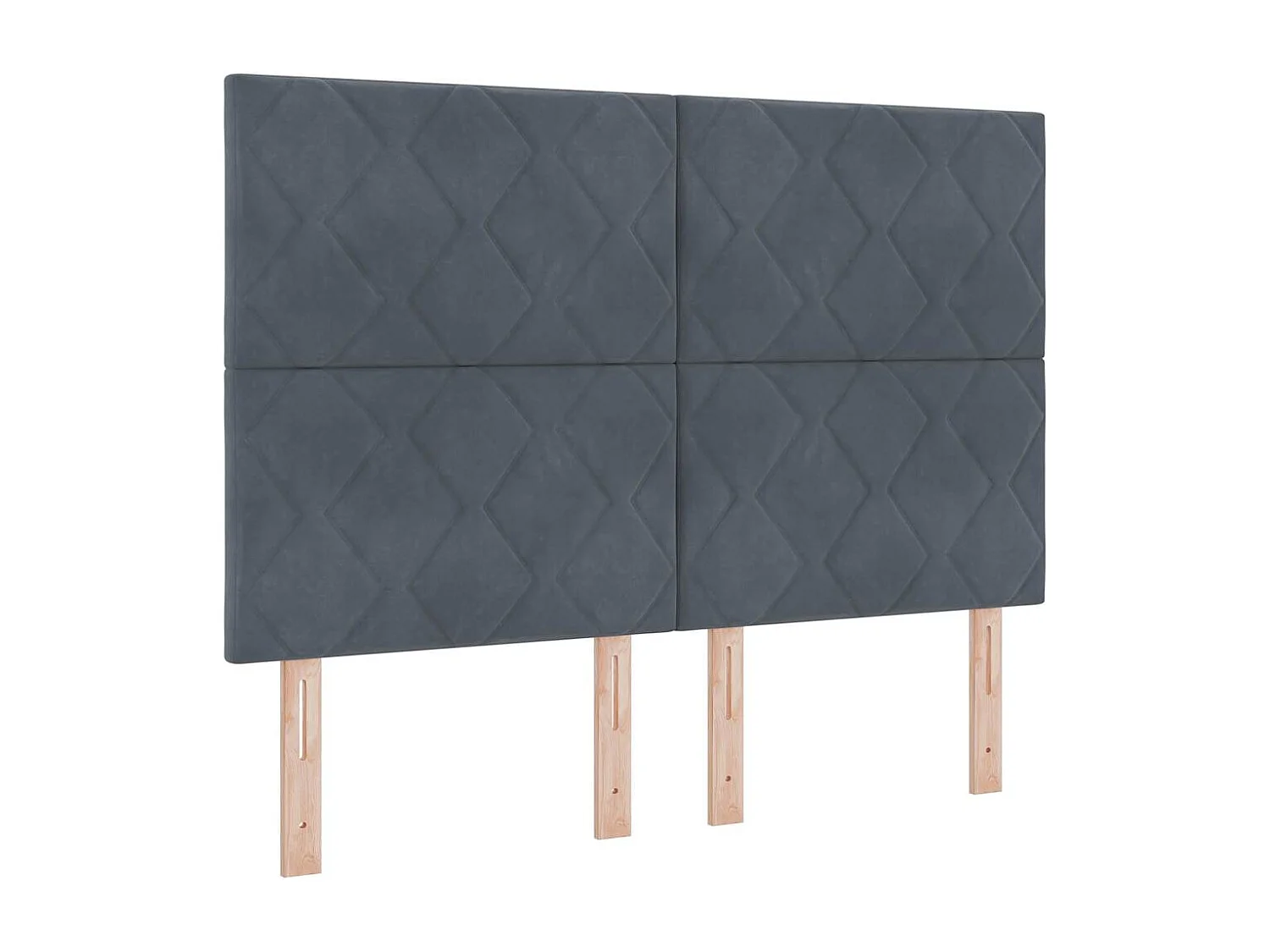 Cadre de lit avec tête de lit Gris foncé 140 x 190 cm Velours