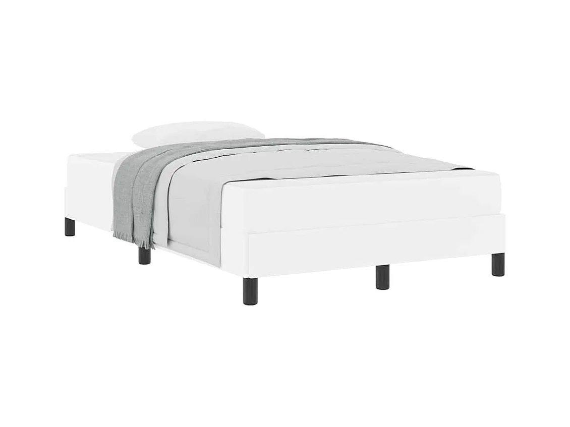 Cadre de lit avec matelas Blanc pur 120 x 200 cm Faux cuir