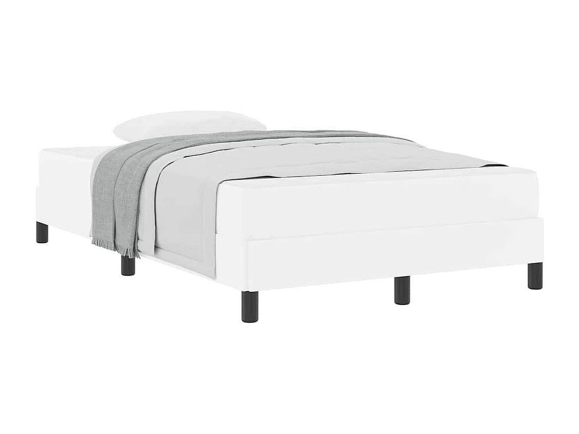 Cadre de lit avec matelas Blanc pur 120 x 200 cm Faux cuir