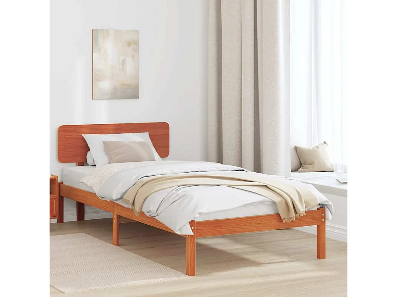 Bedframe met hoofdeinde Wasbruin 90 x 200 cm